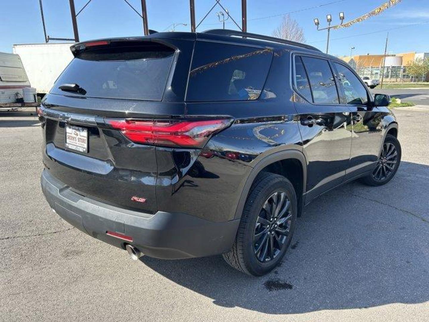 2023 Mosaic Black Metallic /Jet Black/Spice Red Chevrolet Traverse (1GNEVJKW0PJ) with an 6 3.6L engine, Automatic transmission, located at 3240 Washington Blvd., Ogden, 84401, (801) 621-7177, 41.204967, -111.969994 - *2023 Chevrolet Traverse AWD 4dr RS*Loaded, low miles, one owner and super clean. All service done at Chevy dealer.Dual sunroof, leather, heated front seats, heated steering wheel, heated power folding side mirrors, all-weather floor mats, power lift gate with programmable height, Bose sound system - Photo#4