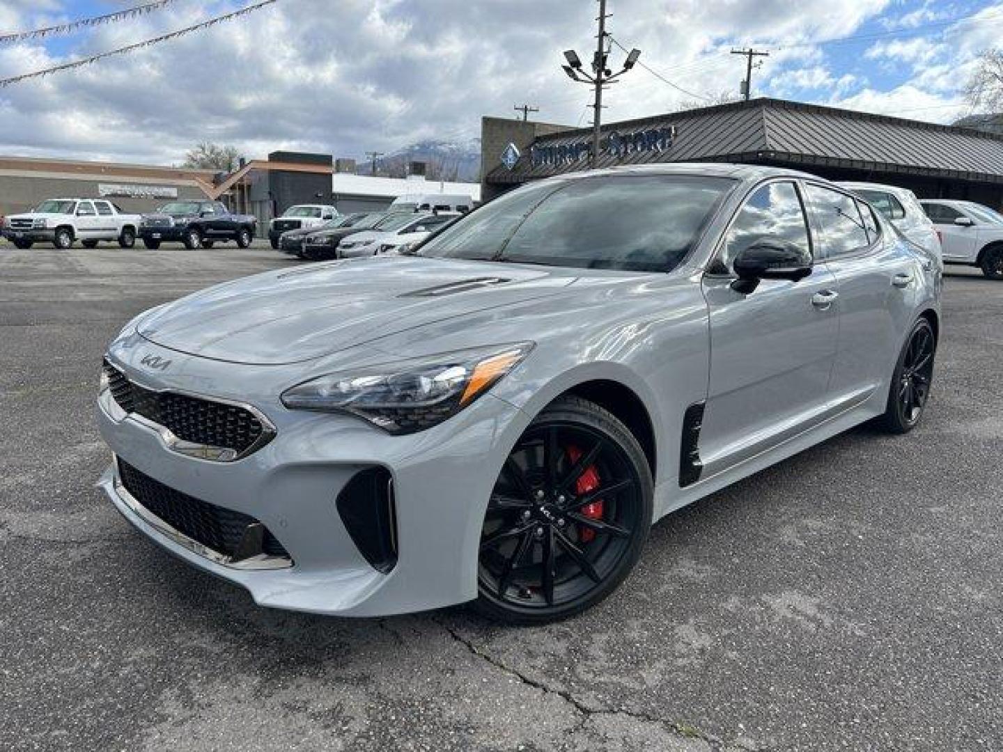 2023 Ceramic Silver /Black Kia Stinger (KNAE55LC8P6) with an 6 3.3 L engine, Automatic transmission, located at 3240 Washington Blvd., Ogden, 84401, (801) 621-7177, 41.204967, -111.969994 - *2023 Kia Stinger GT2*Black out package. Ceramic gray with red leather interior. Every option available. Custom Spoiler. Ceramic/heat blocking window tint.Sherm's Store is a family owned and operated independent auto dealer that has become a household name serving Utah for over 50 years! We speciali - Photo#0