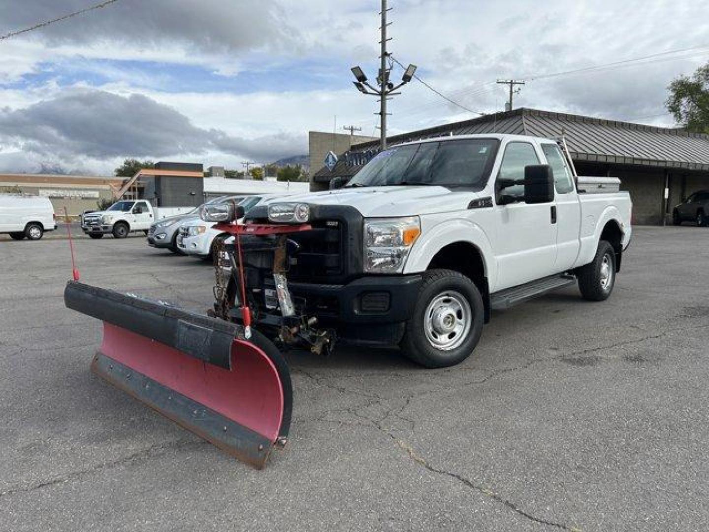 2015 White /gray Ford Super Duty F-250 SRW (1FT7X2B61FE) with an 8 6.2L engine, Automatic transmission, located at 3240 Washington Blvd., Ogden, 84401, (801) 621-7177, 41.204967, -111.969994 - *2015 Ford F-250 4WD Plow*This Super Duty is ready for this winter!! Its a 4 wheel drive extended cab! 1 owner, no accidents, complete with a *headache rack and 2 bed side-mount tool boxes!*You'll make plowing look easy with the *Western Ultra Mount 2 plow and BOSS TGS 800 salter combo!*Sherm's Stor - Photo#0