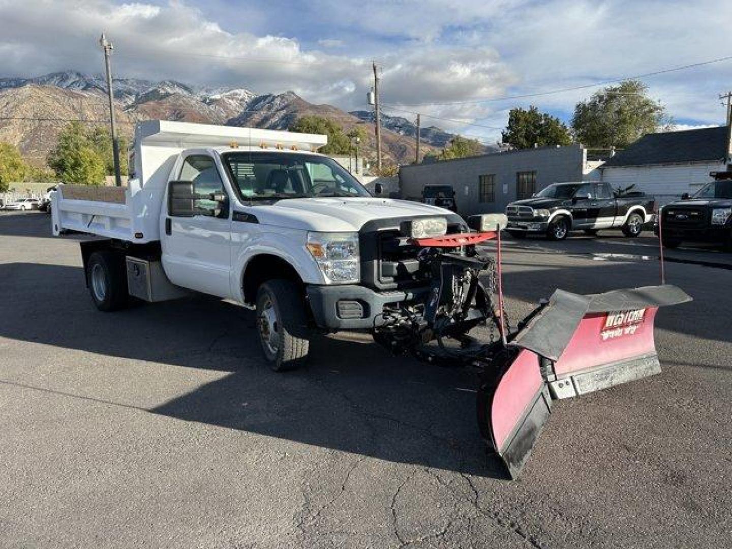 2015 White /gray Ford Super Duty F-350 DRW (1FDRF3H62FE) with an 8 6.2L engine, Automatic transmission, located at 3240 Washington Blvd., Ogden, 84401, (801) 621-7177, 41.204967, -111.969994 - *For Sale: 2015 Ford F-350 Super Duty XLT Ultimate Workhorse with Plow, Salter, and Dump Bed!*This 2015 Ford F-350 Super Duty XLT is the perfect combination of rugged performance, versatility, and top-tier features. Whether you're handling tough worksite demands, plowing through snow, or hauling he - Photo#3